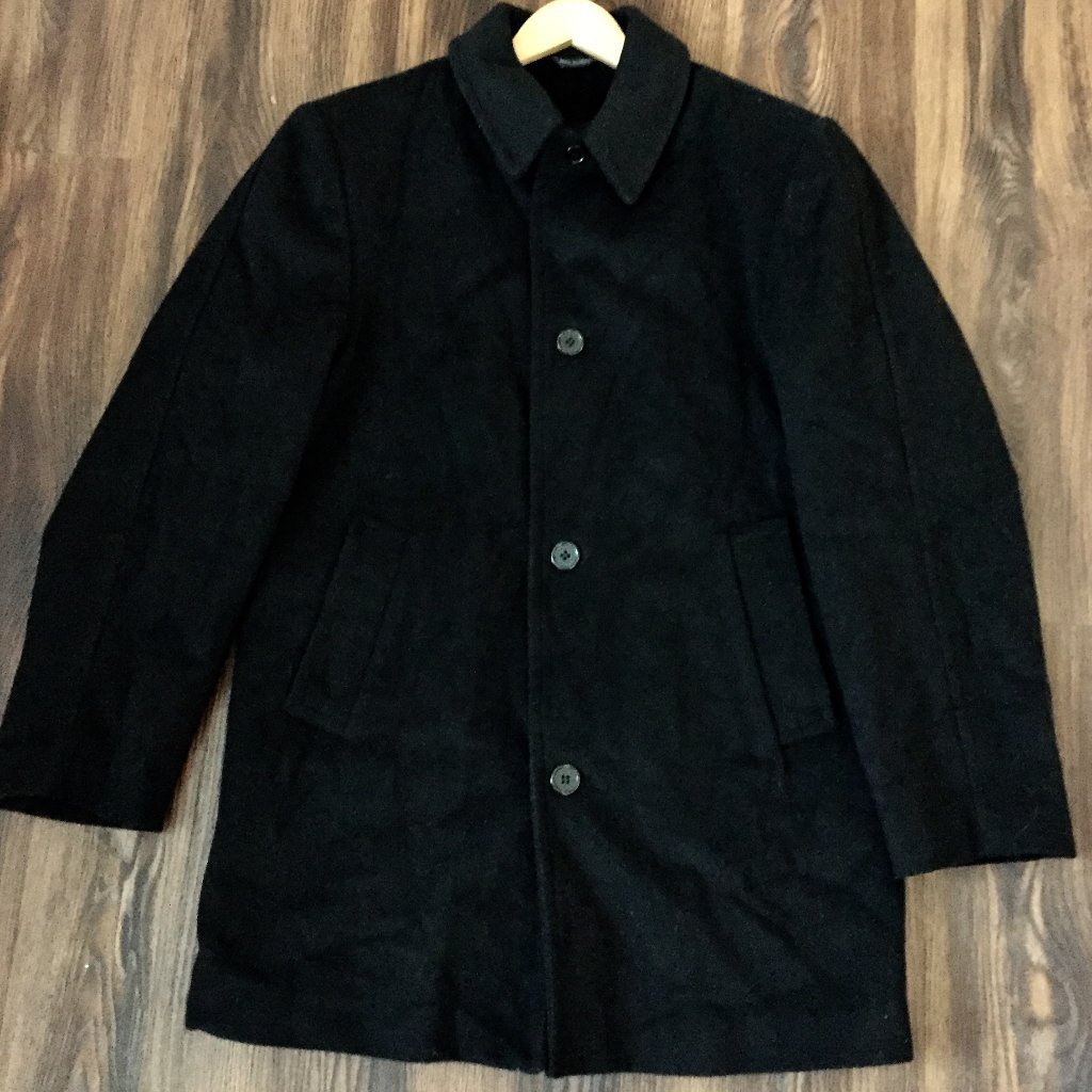 Jean Paul Germain Black Wool Tailored Coat Size Medium Tall